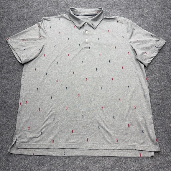 Vineyard Vines Other - Vineyard Vines Jim Nantz Mens XXL Grey Embroidered Golfer brrr Performance Polo